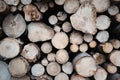 Closeup shot of a pile of chopped firewood stock up for winter Royalty Free Stock Photo