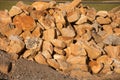 Closeup shot of a pile of rocks during a sunny day Royalty Free Stock Photo