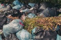 Closeup shot of a pile of trash bags - pollution concept Royalty Free Stock Photo