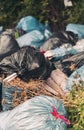 Closeup shot of a pile of trash bags - pollution concept Royalty Free Stock Photo