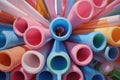 Closeup shot of plastic pastel tubes. Generate ai