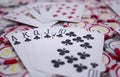 Closeup shot of poker cards and chips Royalty Free Stock Photo