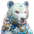 A closeup shot of a polar bear with a mask on it Generative AI Royalty Free Stock Photo