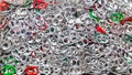 Closeup shot of pull-rings for aluminum recycling Royalty Free Stock Photo