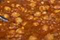 closeup shot of punjabi chickpeas masala curry sabji