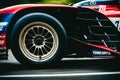 Closeup shot of racing car tire. sports car photography