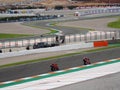 Closeup shot of a racing track with motorcyclists