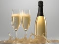 wedding realism champagne splash closeup. Royalty Free Stock Photo