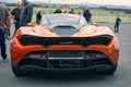 Closeup shot of rear side of sport car mclaren