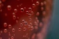 Closeup shot of red bubbles on a blurred background - great for cool background or wallpaper Royalty Free Stock Photo