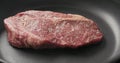 Closeup shot of ribeye steak frying on non stick pan Royalty Free Stock Photo