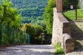 Closeup shot of a road at the Arqua Petrarca street