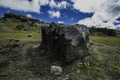 Closeup shot of a rocky landscape in Chimborazo volcano in Ecuador Royalty Free Stock Photo