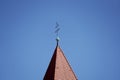 Closeup shot of the roof of a building in Orseg National park on a blue sky background, Hungary Royalty Free Stock Photo