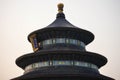 Closeup shot of the roof of the traditional old building of Temple of Heaven, Beijing, China Royalty Free Stock Photo