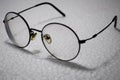 Closeup shot of round-framed glasses Royalty Free Stock Photo