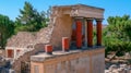 Closeup shot of the ruins of Knossos palace, Crete island, Greece Royalty Free Stock Photo