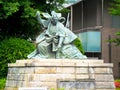 Closeup shot of Samurai statue in Japan