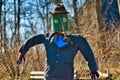 Closeup shot of the scarecrow in the forest Royalty Free Stock Photo