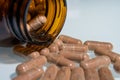 Closeup shot of scattered zinc pills Royalty Free Stock Photo