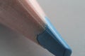Closeup shot of a sharpened blue pencil tip Royalty Free Stock Photo