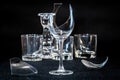 Closeup shot of a shattered wine glass Royalty Free Stock Photo