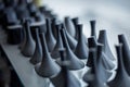 Closeup shot of shoe heels at a shoemakers shop