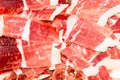 Closeup shot of slices of serrano ham Royalty Free Stock Photo