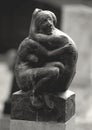 Closeup shot of a small statue of two people embracing in Saale, Germany Royalty Free Stock Photo