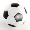 Closeup shot of a soccer ball on the white background