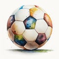 Closeup shot of Soccer Watercolor. Generative AI