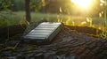 A closeup shot of a solarpowered device charging in the sunlight highlighting the convenience and portability of