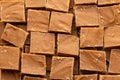 Closeup shot of some brown sweet treats cut into squares. Royalty Free Stock Photo