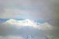 Closeup shot of the spectacular snow clad view of Kanchenjunga