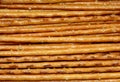 Closeup shot of a stack of delicious salted sticks