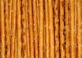 Closeup shot of a stack of delicious salted sticks