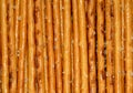 Closeup shot of a stack of delicious salted sticks Royalty Free Stock Photo