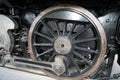 Closeup shot of a steam locomotive wheel Royalty Free Stock Photo