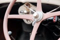 Closeup shot of a stirring wheel of a vintage car