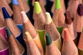 Closeup shot of a stock of colorful wooden pencils