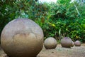 Closeup shot of the stone balls in Costa Rica