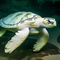 Close Shot of a Swimming Sea Turtle Royalty Free Stock Photo