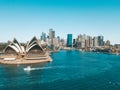 Closeup shot of Sydney Opera House in Sydney Harbour during a daytime Royalty Free Stock Photo