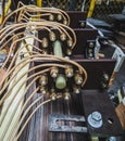 Closeup shot of tap changer of high voltage transformer Royalty Free Stock Photo