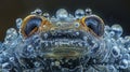 A closeup shot of a Tardigrades mouthparts surrounded by microscopic droplets of water resembling a delicate floral Royalty Free Stock Photo