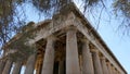 Closeup shot of the Temple of Hephaestus in Athens, Greece Royalty Free Stock Photo