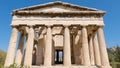 Closeup shot of the Temple of Hephaestus in Athens, Greece Royalty Free Stock Photo