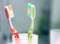 Closeup shot of toothbrush.