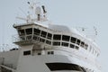 Closeup shot of the top part of a white ship Royalty Free Stock Photo