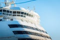 Closeup shot of the top part of a white ship Royalty Free Stock Photo